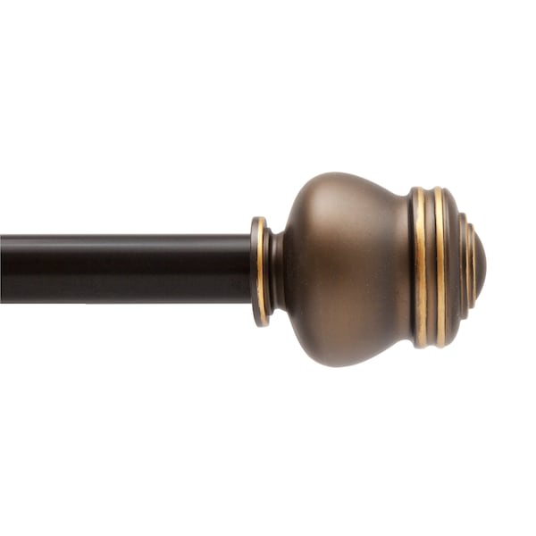 Kenney Mfg Kenney Glendale 5/8" Standard Decorative Window Curtain Rod, 28-48", Oil Rubbed Bronze KN71722 - main